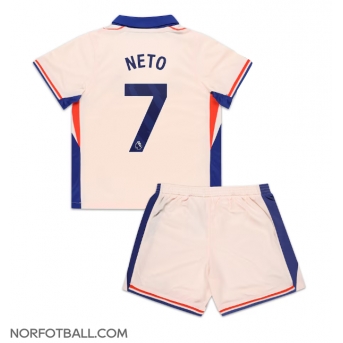 Billige Fotballdrakt Chelsea Pedro Neto #7 Replika Bortedraktsett Barn 2024-25 Kortermet (med bukser)